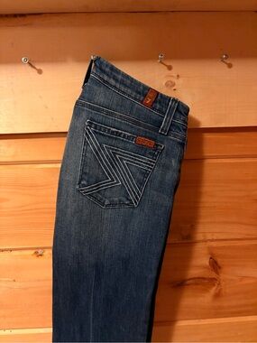 7 For All Mankind Women’s Straight Leg Blue Jeans
